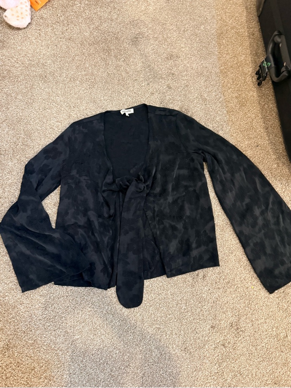 Djerf Avenue tie top long sleeve black